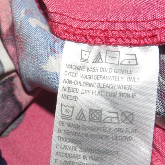 Susan Graver Red Floral Print Lightweight Zipper Front Bomber Jacket - Picture 9 of 10